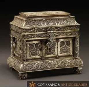 Cajas de colección antigua, cajas artísticas antiguas, cofre antiguo