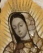 cuadro antiguo de virgen de guadalupe Oleo sobre tabla con nácar siglos XVII y XVIII