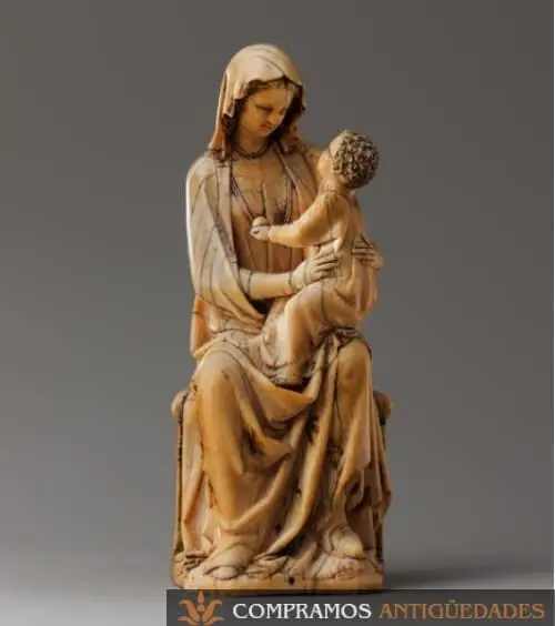 escultura-virgen-sentada-con-niño-marfil-siglo-XVI